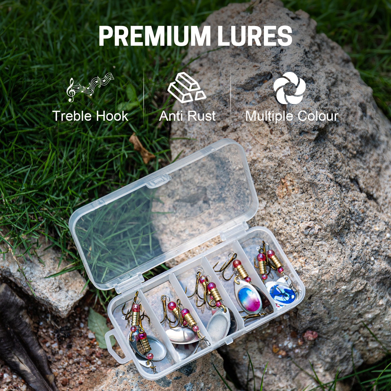 Fishing Hook Treble - Goture Durable Metal Fishing Lures Spinner