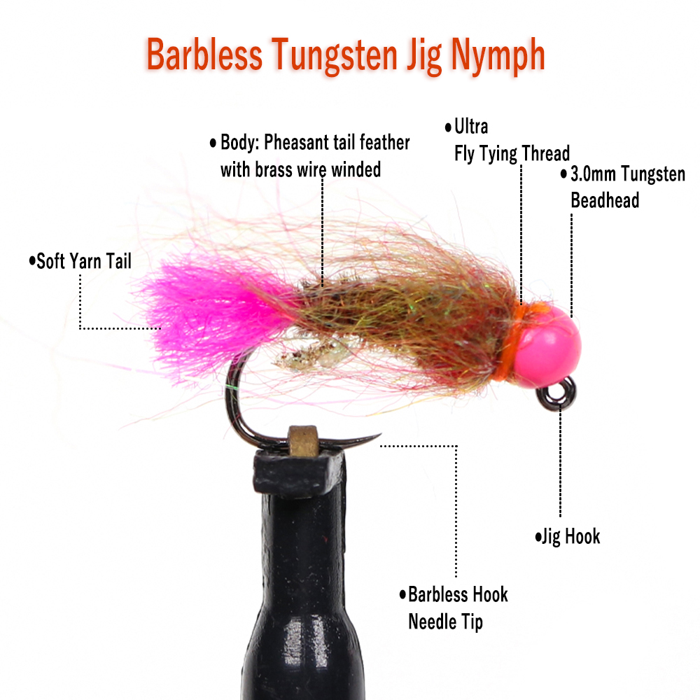 Wifreo 12pcs Tungsten Beadhead - مراجعة Fishing Hook Barbless وسعره