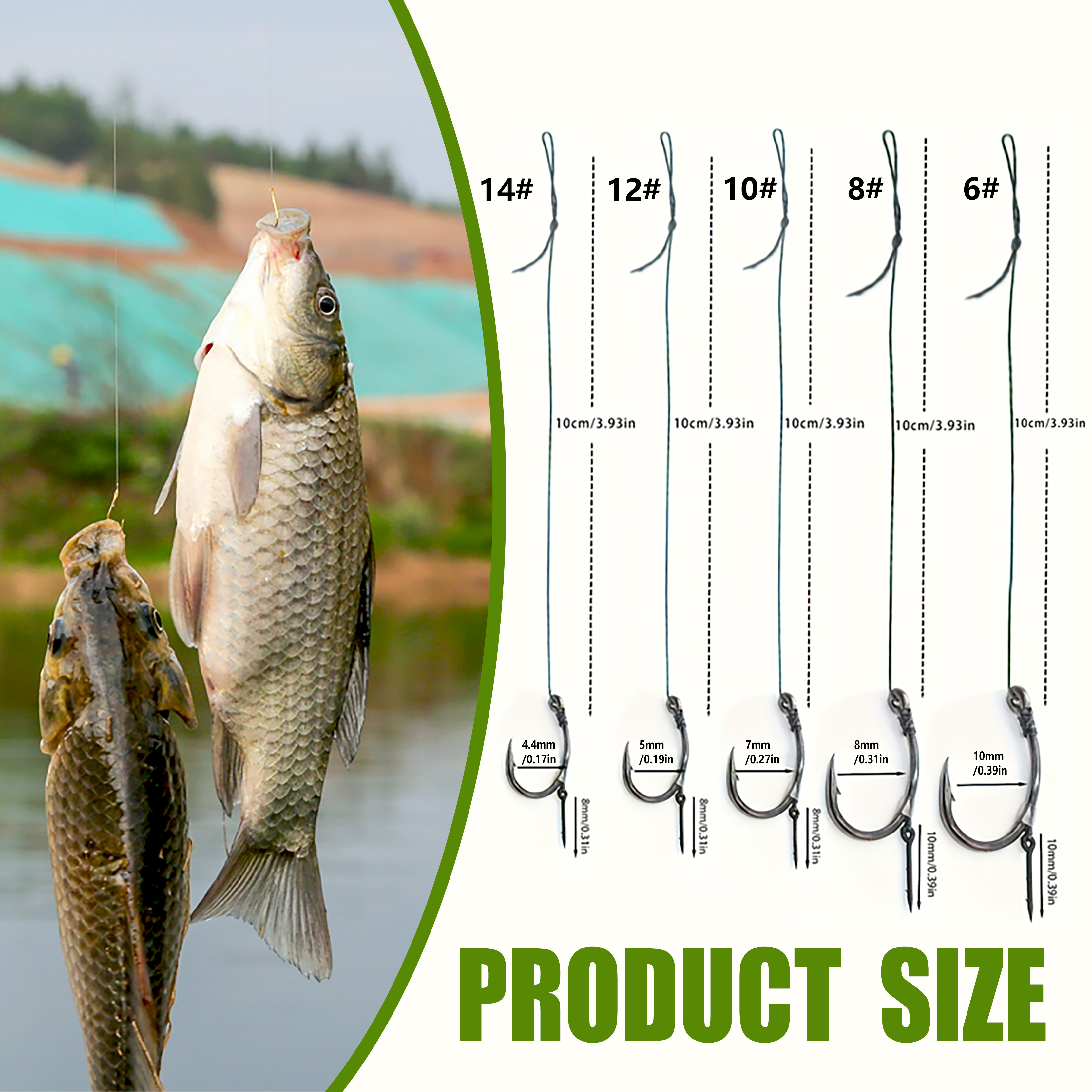 Carp Fishing Rigs Pre Tied, Me - مراجعة Fishing Hook Barbless وسعره