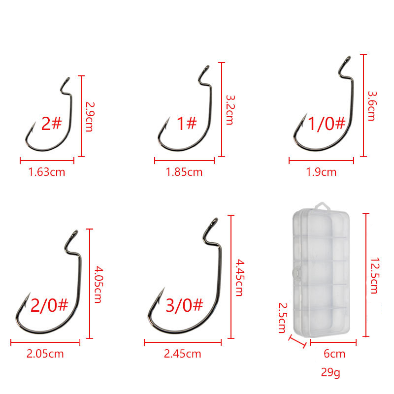 50pcs Wide Worm Hook Carbon St - مراجعة Fishing Hook Barbless وسعره