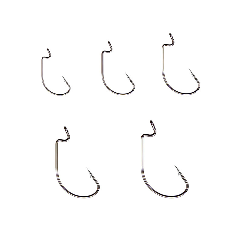 50pcs Wide Worm Hook Carbon St - مراجعة Fishing Hook Barbless وسعره