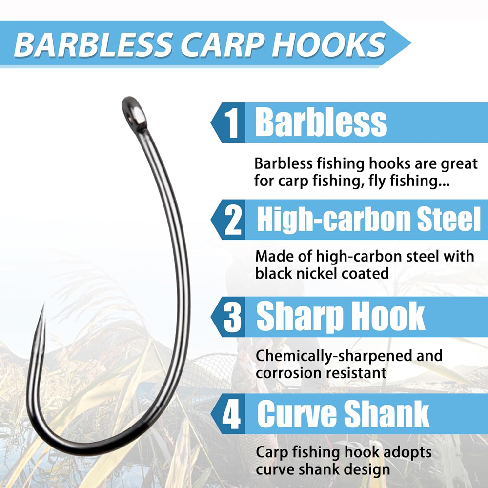 180PCS Barbless Fishing Hooks  - مراجعة Fishing Hook Barbless وسعره