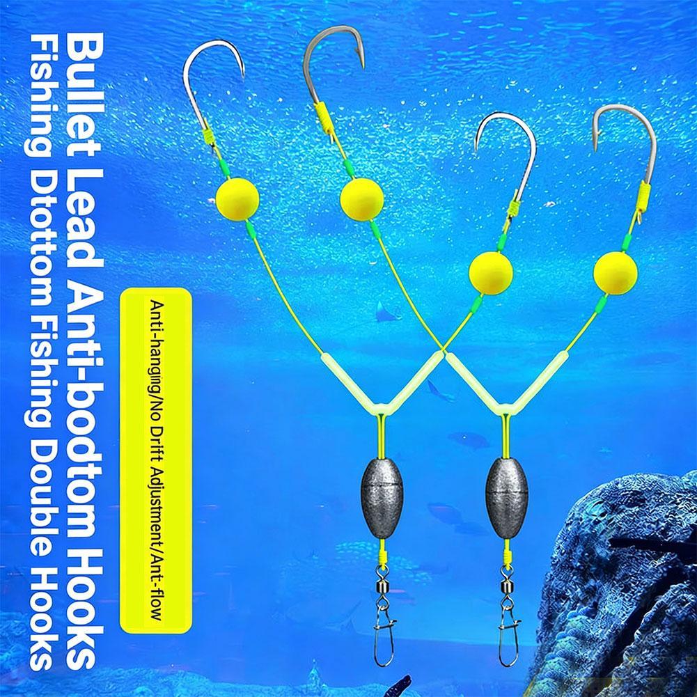 Reverse Off-Bottom Double Hook - مراجعة Fishing Hook Weedless وسعره