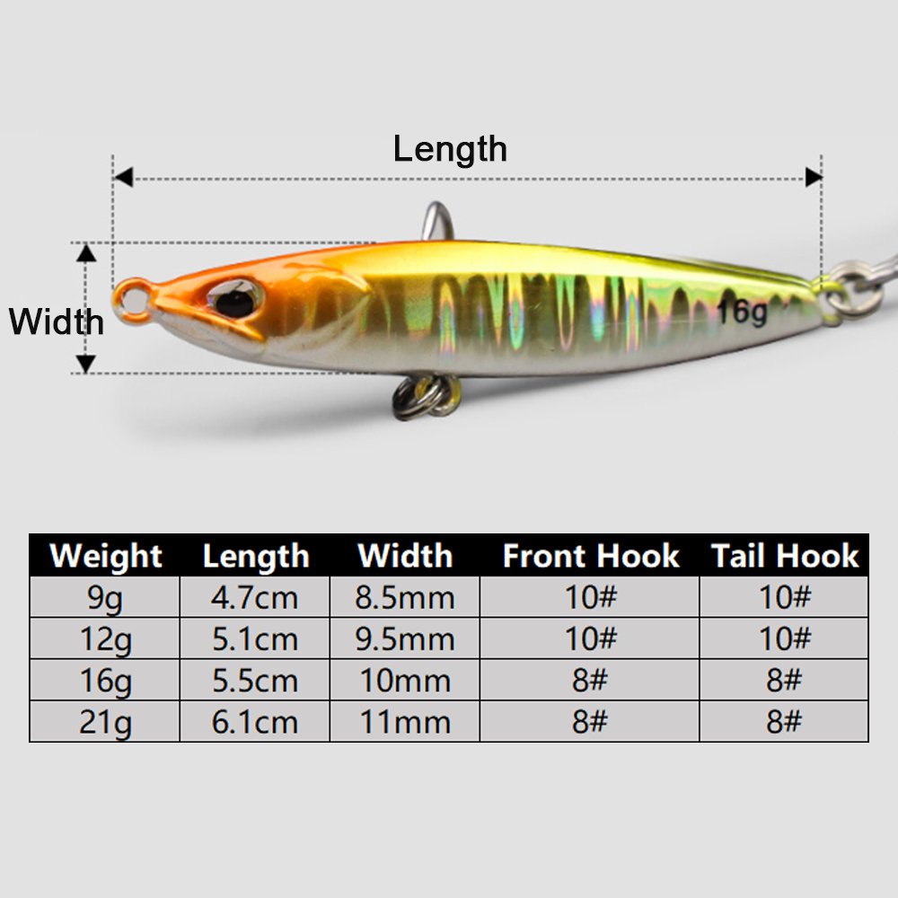 Jig Fishing Lures Metal Jiggin - مراجعة Fishing Hook Treble وسعره