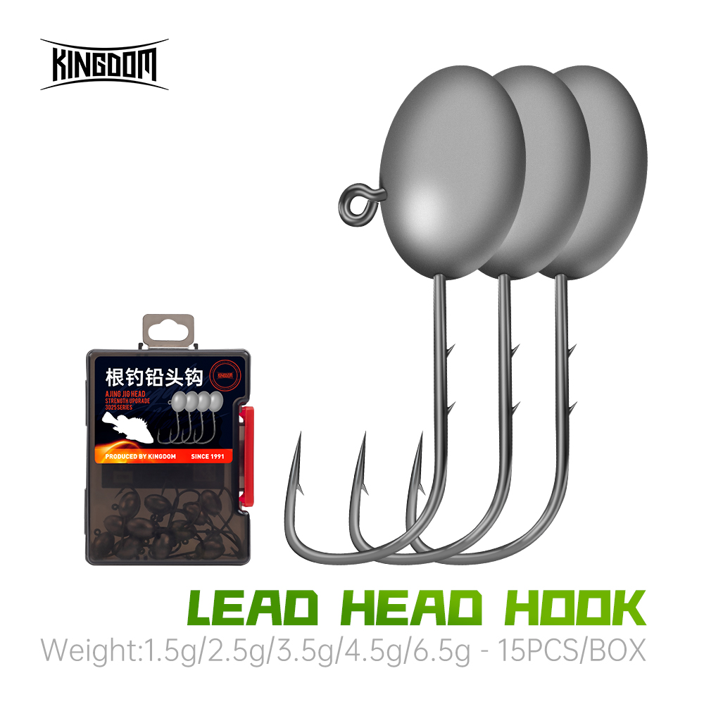 Kingdom 15pcs Lead Head Hook F - مراجعة Fishing Hook Assortment وسعره