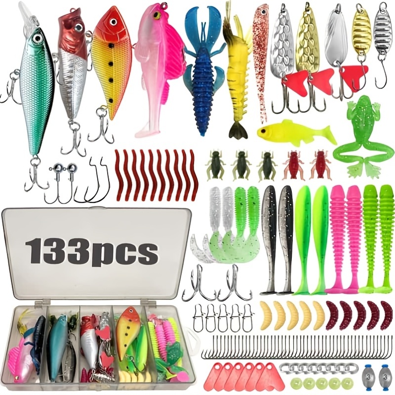 133Pcs Premium Fishing Lures T - مراجعة Fishing Hook Box وسعره