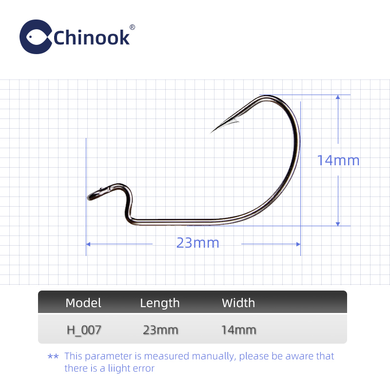 Chinook 20pcs Wide worm Texan  - مراجعة Fishing Hook Barbless وسعره