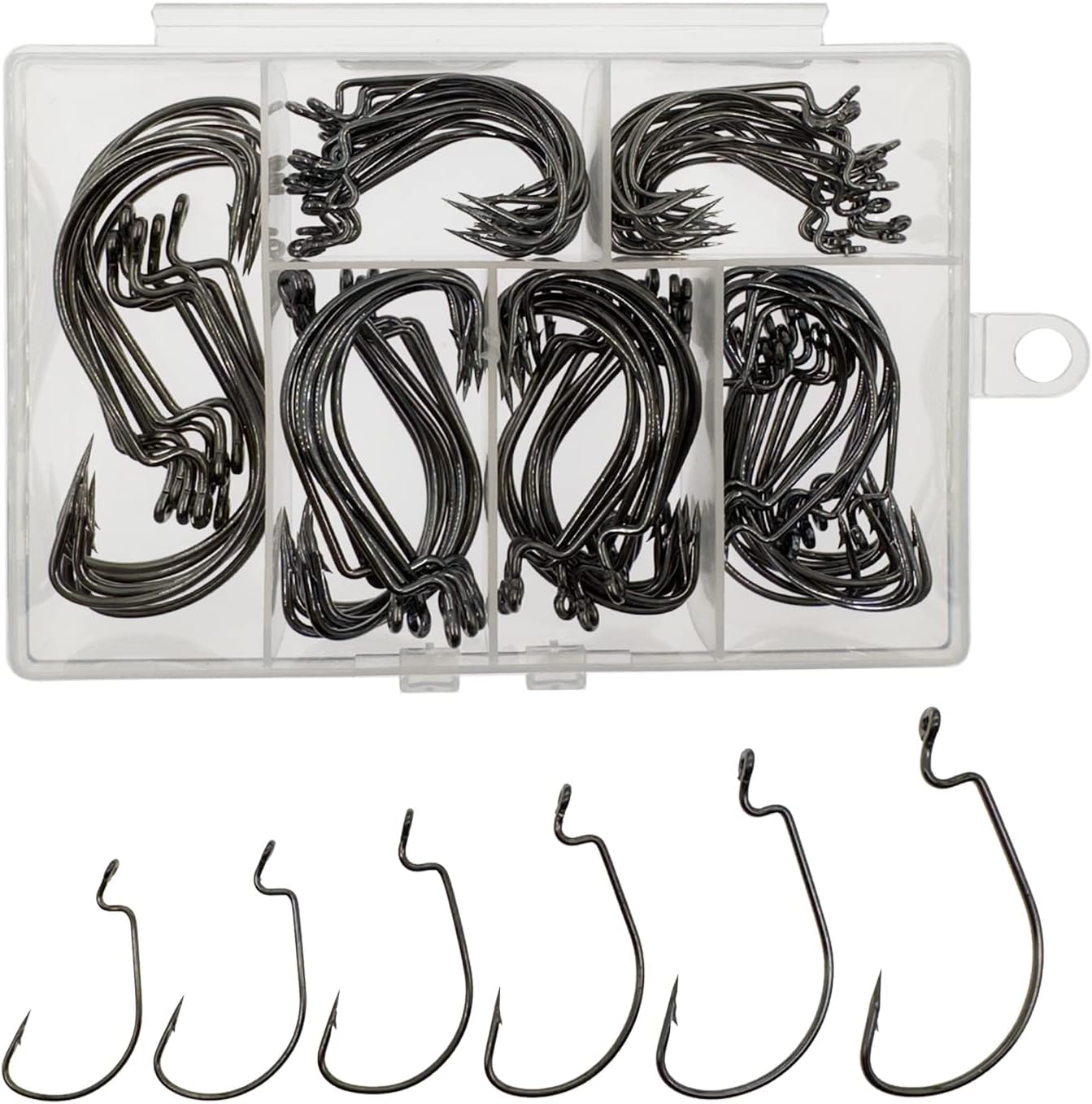 110pcs Bass Fishing Hooks Set, - مراجعة Fishing Hook Offset وسعره