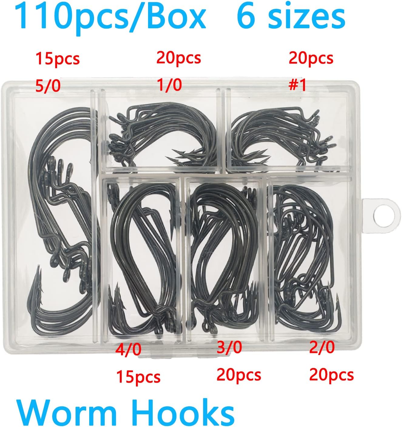 110pcs Bass Fishing Hooks Set, - مراجعة Fishing Hook Offset وسعره