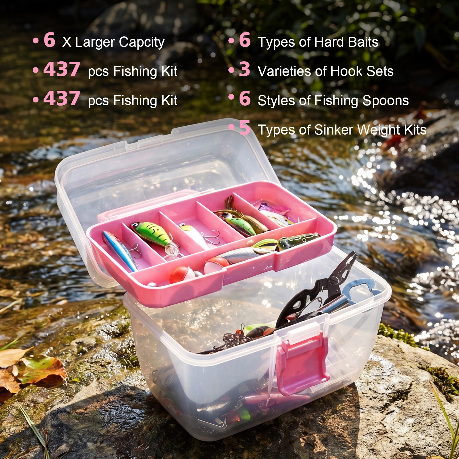 Goture 437Pcs Fishing Tackle K - مراجعة Fishing Hook وسعره