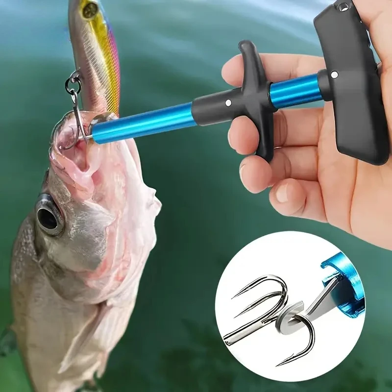 1/2pcs Portable Aluminum T-Hoo - مراجعة Fishing Hook Remover وسعره