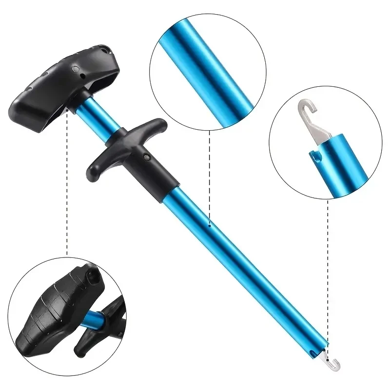 1/2pcs Portable Aluminum T-Hoo - مراجعة Fishing Hook Remover وسعره