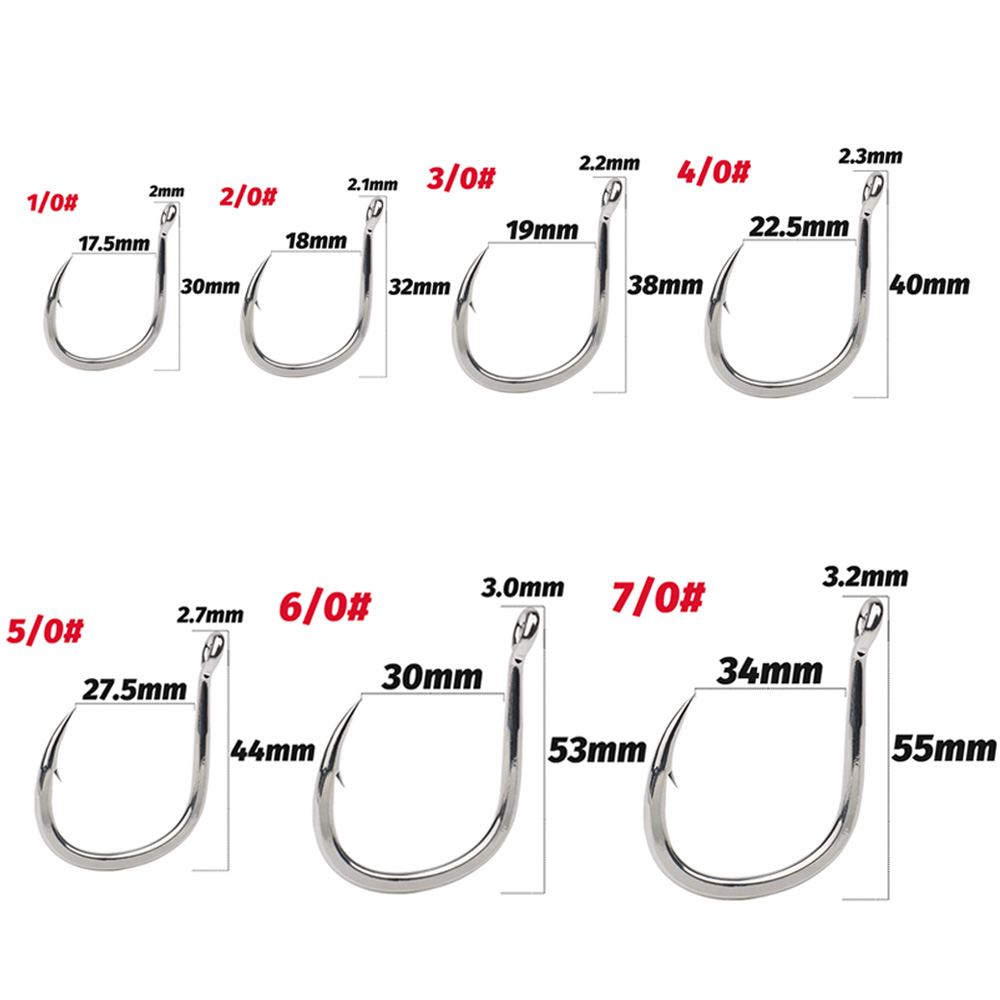 10PCS Big Fish Hook 1/0-7/0 Su - مراجعة Fishing Hook Circle وسعره