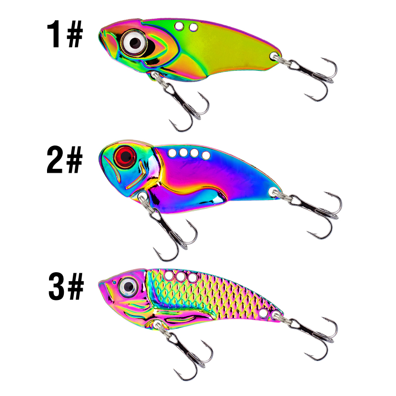 3PCS Metal Colorful VIB Lure 5 - مراجعة Fishing Hook Treble وسعره