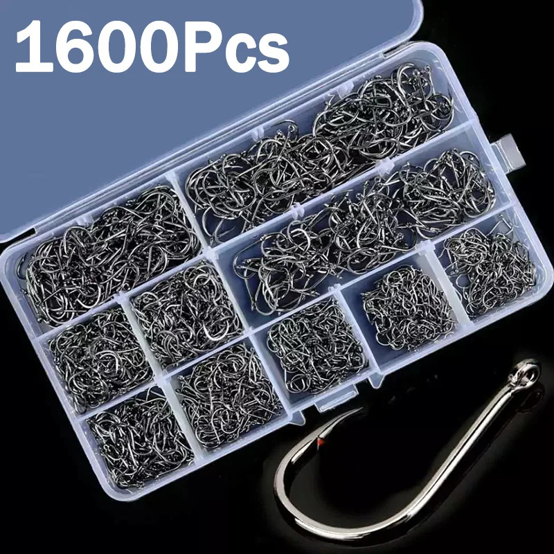 50-1600Pcs/BoxFishing Hooks Ca - مراجعة Fishing Hook Assortment وسعره