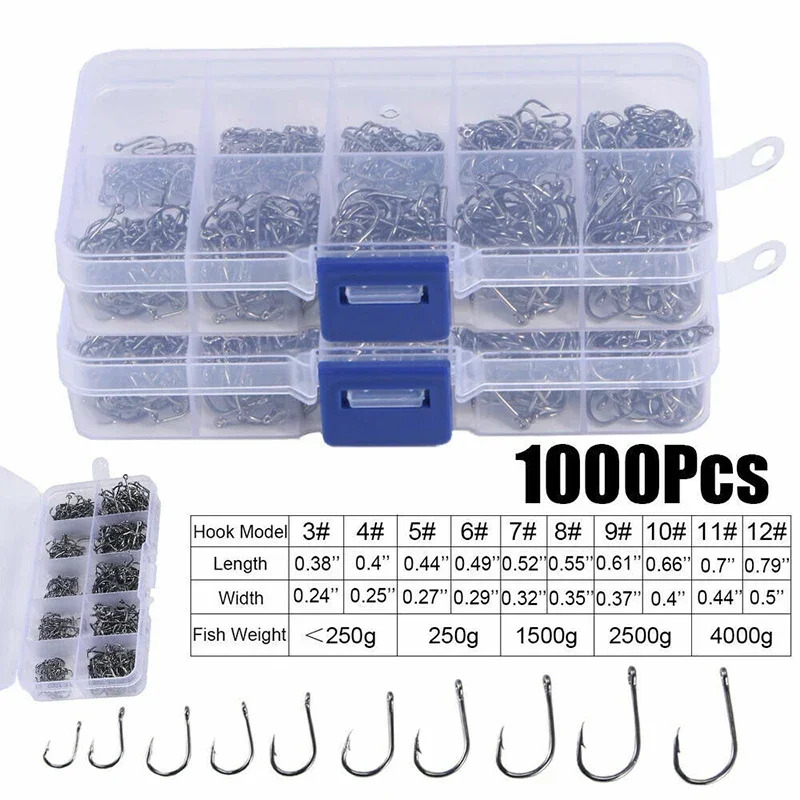 50-1600Pcs/BoxFishing Hooks Ca - مراجعة Fishing Hook Assortment وسعره