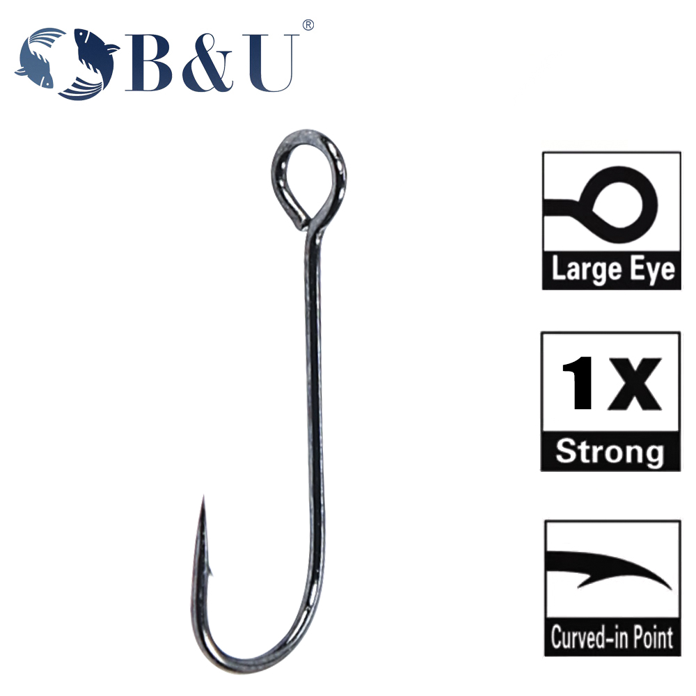 B&U 20pcs Fishing hook big eye - مراجعة Fishing Hook Barbless وسعره
