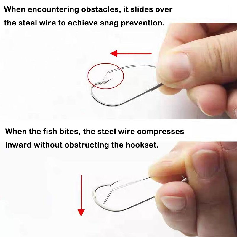 20/40Pcs Weedless Offset Worm  - مراجعة Fishing Hook Weedless وسعره